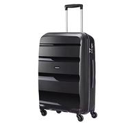 American Tourister Bon Air Spinner Check-in Suitcase, 66 cm | Black, hardside suitcase, 66H x 46W x 25.5D cm, 57.5 L, 3.4 kg, with TSA lock, interior cross straps and polypropylene shell