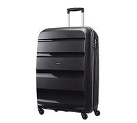 American Tourister Bon Air Spinner Check-in Suitcase, 75 cm | Black, hardside suitcase, 75H x 54W x 29D cm, 91 L, 4.2 kg, with TSA lock, interior cross straps and polypropylene shell
