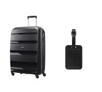 American Tourister Bon AIR Spinner L Suitcase 75 cm Black with Luggage Tags, Black