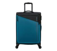 American Tourister Daring Dash - Spinner M, Expandable Suitcase, 66.5 cm, 67/75 L, Black/Blue (Black/Blue)