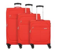 American Tourister Deep Dive 4 wheels Suitcase set 3-piece with expansion pleat red