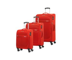 American Tourister Deep Dive Luggage set Red/Grey