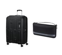 American tourister Ellipso 79 cm hard case black with luggage cover L, black/grey