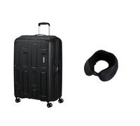 American tourister Ellipso 79 cm hard case black with travel pillow, black/grey