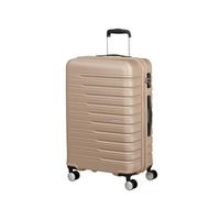 American Tourister Flashline - Medium Hard Case (67cm), Expandable, Travel Case with 4 Wheels, TSA Lock, 69/75 L, Ivory Gold