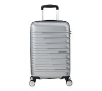 American Tourister Flashline Spinner Cabin Suitcase, 55 cm | Silver, hardside suitcase, 55H x 40W x 20D cm, 34 L, 2.6 kg, with TSA lock and interior cross straps
