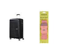 American tourister Flashline spinner L case 78 cm black with luggage strap, purple/pink