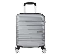 American Tourister Flashline Spinner Underseat Suitcase, 45 cm | Silver, hardside suitcase, 45H x 35W x 20D cm, 23 L, 2.2 kg, with TSA lock and interior cross straps