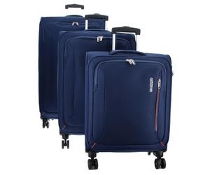 American Tourister Hyperspeed Combat Navy 3-Piece Suitcase Set, Combat Navy, Standard Size, Luggage Sets