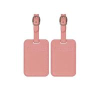 American Tourister Luggage Tags - for suitcases and Bags, with Adjustable Strap, Address Card Included, Set of 2, Solar Pink