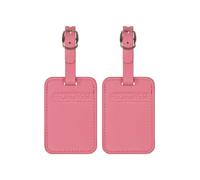 American Tourister Luggage Tags - for suitcases and Bags, with Adjustable Strap, Address Card Included, Set of 2, Pink Glitch