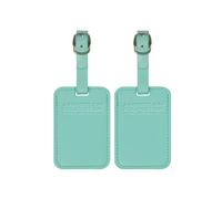 American Tourister Luggage Tags - for suitcases and Bags, with Adjustable Strap, Address Card Included, Set of 2, Jelly Mint