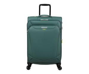 American Tourister Medium Expandable Soft Trolley 4 Swivel Wheels & Integrated Lock with 3 Digit Combination with TSA Function Features a Large Main Compartment, Elastic Straps fe, 1257 Dark Forest,