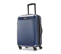 American Tourister Moonlight Hardside Expandable Luggage with Spinner Wheels, Navy, Checked-Medium 24-Inch, Navy, Checked-Medium 24-Inch, Moonlight Hardside Expandable Luggage with Spinner Wheels