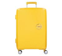 American Tourister Soundbox - Hard Shell Suitcase 77 cm Large - Trolley Case with 4 wheels, TSA lock, Expandable & Light - 97/110 L - Golden Yellow