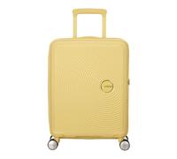 American Tourister Soundbox - Hand Luggage Suitcase 55 x 40 x 20/23 cm - Hard Shell Cabin Trolley for EasyJet & Most Airlines, Expandable, 35.5/41L, Pastel Yellow