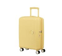 American Tourister Soundbox - Hand Luggage Suitcase 55 x 40 x 20/23 cm - Hard Shell Cabin Trolley for EasyJet & Most Airlines, Expandable, 35.5/41L, Pastel Yellow (Pastel Yellow)
