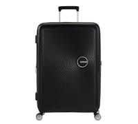 American Tourister Soundbox - Hard Shell Suitcase 67 cm Medium - Trolley Case with 4 Wheels, TSA Lock, Expandable & Light - 71.5/81 L - Bass Black