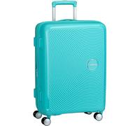 American Tourister Soundbox - Hard Shell Suitcase 67 cm Medium - Trolley Suitcase with 4 wheels, TSA Lock, Expandable & Light - 71.5/81 L - Blue (Poolside Blue)