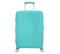 American Tourister Soundbox - Hard Shell Suitcase 67 cm Medium - Trolley Suitcase with 4 wheels, TSA Lock, Expandable & Light - 71.5/81 L - Blue (Poolside Blue)