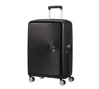 American Tourister Soundbox - Hard Shell Suitcase 67 cm Medium - Trolley Suitcase with 4 Wheels, TSA Lock, Expandable & Light - 71.5/81 L - Black (Bass Black)