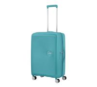 American Tourister Soundbox - Hard Shell Suitcase 67 cm Medium - Trolley Suitcase with 4 Wheels, TSA Lock, Expandable & Light - 71.5/81 L - Turquoise (Turquoise Tonic)