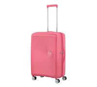 American Tourister Soundbox - Hard Shell Suitcase 67 cm Medium - Trolley Suitcase with 4 Wheels, TSA Lock, Expandable & Light - 71.5/81 L - Pink (Sun Kissed Coral)