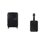 American tourister Soundbox Hard Shell Suitcase 77 cm Large Black with Luggage Tags, Black