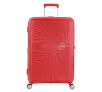 American Tourister Soundbox - Hard Shell Suitcase 77 cm Large - Trolley Case with 4 wheels, TSA lock, Expandable & Light - 97/110 L - Coral Red