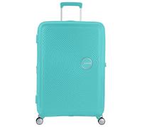 American Tourister Soundbox - Hard Shell Suitcase 77 cm Large - Trolley Case with 4 wheels, TSA lock, Expandable & Light - 97/110 L - Poolside Blue