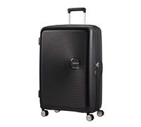 American Tourister Soundbox - Hard Shell Suitcase 77 cm Large - Trolley Case with 4 Wheels, TSA Lock, Expandable & Light - 97/110 L - Bass Black