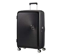 American Tourister Soundbox - Hard Shell Suitcase 77 cm Large - Trolley Suitcase with 4 Wheels, TSA Lock, Expandable & Light - 97/110 L - Black (Bass Black)
