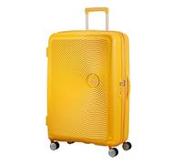 American Tourister Soundbox - Hard Shell Suitcase 77 cm Large - Trolley Suitcase with 4 wheels, TSA Lock, Expandable & Light - 97/110 L - Yellow (Golden Yellow)
