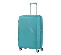 American Tourister Soundbox - Hard Shell Suitcase 77 cm Large - Trolley Suitcase with 4 Wheels, TSA Lock, Expandable & Light - 97/110 L - Turquoise (Turquoise Tonic)