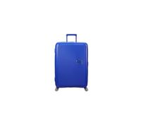 American Tourister Soundbox - Hard Shell Suitcase Large, 77 cm - Trolley Suitcase with 4 Wheels, TSA Lock, Expandable & Light, 97/110L, Blue (Cobalt Blue)