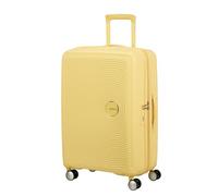 American Tourister Soundbox - Hard Shell Suitcase Medium, 67 cm - Trolley Suitcase with 4 Wheels, TSA Lock, Expandable & Light, 71.5/81L, Pastel Yellow (Pastel Yellow)