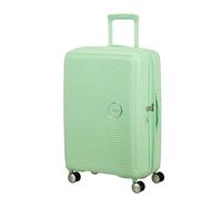 American Tourister Soundbox - Hard Shell Suitcase Medium, 67 cm - Trolley Suitcase with 4 Wheels, TSA Lock, Expandable & Light, 71.5/81L, Pastel Green (Pastel Green)