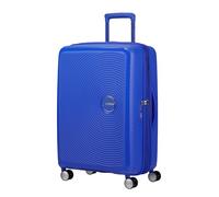 American Tourister Soundbox - Hard Shell Suitcase Medium, 67 cm - Trolley Suitcase with 4 Wheels, TSA Lock, Expandable & Light, 71.5/81L, Blue (Cobalt Blue)