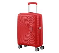 American Tourister Soundbox Spinner Cabin Suitcase, 55 cm | Coral Red, expandable hardside suitcase, 55H x 40W x 20D cm, 35.5/41 L, 2.6 kg, with TSA lock