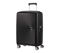 American Tourister Soundbox Spinner Check-in Suitcase, 67 cm | Bass Black, expandable hardside suitcase, 67H x 46.5W x 29D cm, 71.5/81 L, 3.7 kg, with TSA lock