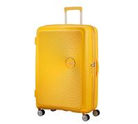 American Tourister Soundbox Spinner Check-in Suitcase, 77 cm | Golden Yellow, expandable hardside suitcase, 77H x 51.5W x 29.5D cm, 97/110 L, 4.2 kg, with TSA lock