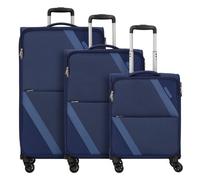 American Tourister Star Max 4 wheels Suitcase set 3-piece with expansion pleat blue