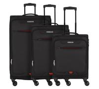 American Tourister Street Roll 4 wheels Suitcase set 3-piece with expansion pleat black