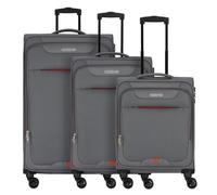 American Tourister Street Roll 4 wheels Suitcase set 3-piece with expansion pleat gray
