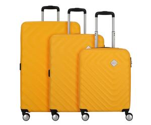 American Tourister Summer Square 4 wheels Suitcase set 3-piece with expansion pleat yellow