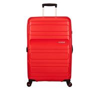 American Tourister Sunside Spinner Check-in Suitcase, 77 cm | Sunset Red, expandable hardside suitcase, 77H x 50W x 35D cm, 118 L, with TSA lock and smooth-rolling spinner wheels