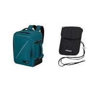 American tourister Take2Cabin Cabin Bag 40 x 30 x 20 cm Turquoise with RFID Neck Pouch