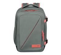 American Tourister Take2Cabin - Wizz Air/Vueling Cabin Bag 30 x 20 x 40 cm, 26.5 L, 0.60 kg, Hand Luggage, Airplane Backpack MS, Grey/Pink (Sage/Coral)