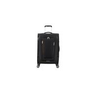 American Tourister Wanderlite Expandable Trolley Case, Shadow Black, 68 x 43 x 29/32 cm, 73/81L, 100% Recycled Polyester, 4 Spinner Wheels, TSA Lock