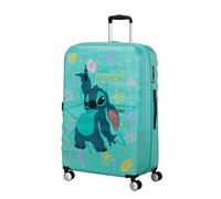 American Tourister Wavebreaker Disney Children's Suitcase Stitch Flower 77 cm Large, Hard Case with 4 Wheels, TSA Lock, 96 L